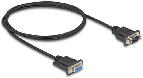Delock Seriell Anschlusskabel [1x D-SUB-Stecker 9pol. - 1x D-SUB-Buchse 9pol.] 1 m Schwarz