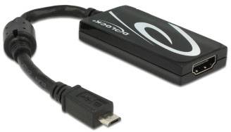 Delock 65643 USB-Micro-B / HDMI Adapter [1x Micro-USB-Stecker - 1x HDMI-Buchse] Schwarz