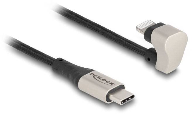 USB-C auf Lightning Kabel mit abgewinkeltem Stecker.