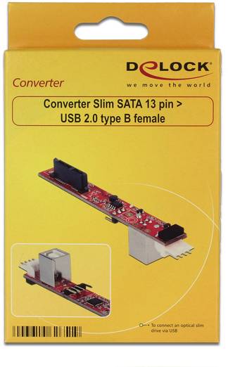Delock Seriell Adapter [1x Slimline-SATA-Kombi-Buchse 7+6pol. - 1x USB 2.0 Buchse B]