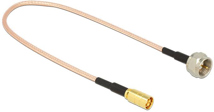 Delock WLAN-Antennen Anschlusskabel [1x F-Stecker - 1x SMB-Stecker] 0.25m Schwarz
