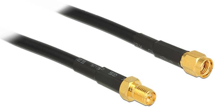 Delock WLAN-Antennen Anschlusskabel [1x RPSMA-Stecker - 1x RPSMA-Buchse] 1m Schwarz