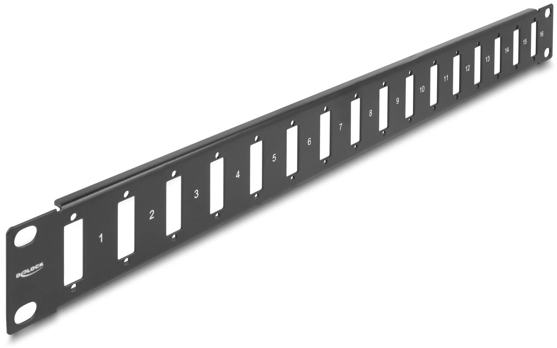 Delock 66077 19 Zoll Montageplatte 1 HE Schwarz