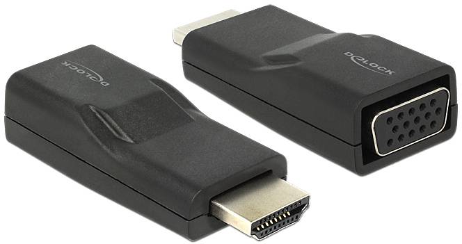 Delock 65655 HDMI / VGA Adapter [1x HDMI-Stecker - 1x D-SUB-Buchse 15pol.] Schwarz