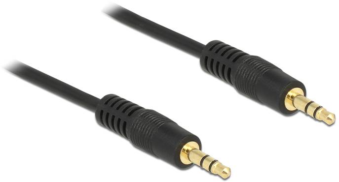 Delock 83742 Klinke Audio Anschlusskabel [1x Klinkenstecker 3.5mm - 1x Klinkenstecker 3.5 mm] 0.5m Schwarz