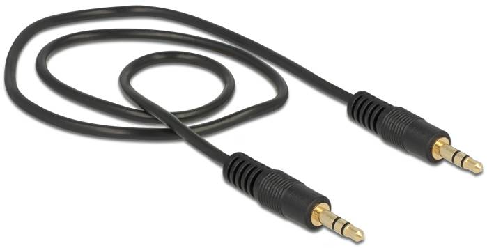 Delock 83742 Klinke Audio Anschlusskabel [1x Klinkenstecker 3.5mm - 1x Klinkenstecker 3.5 mm] 0.5m Schwarz