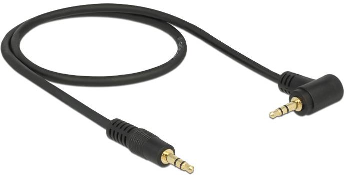 Delock 83752 Klinke Audio Anschlusskabel [1x Klinkenstecker 3.5mm - 1x Klinkenstecker 3.5 mm] 0.5m Schwarz