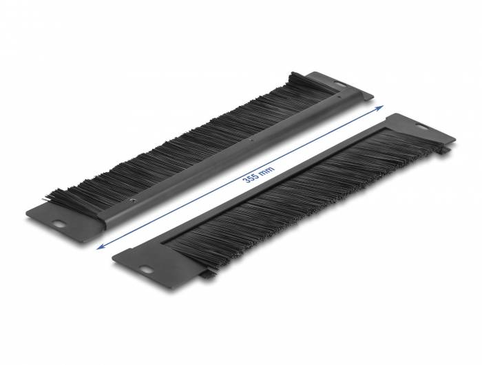 Delock 66293 19 Zoll Netzwerkschrank-Bürstenleiste Schwarz