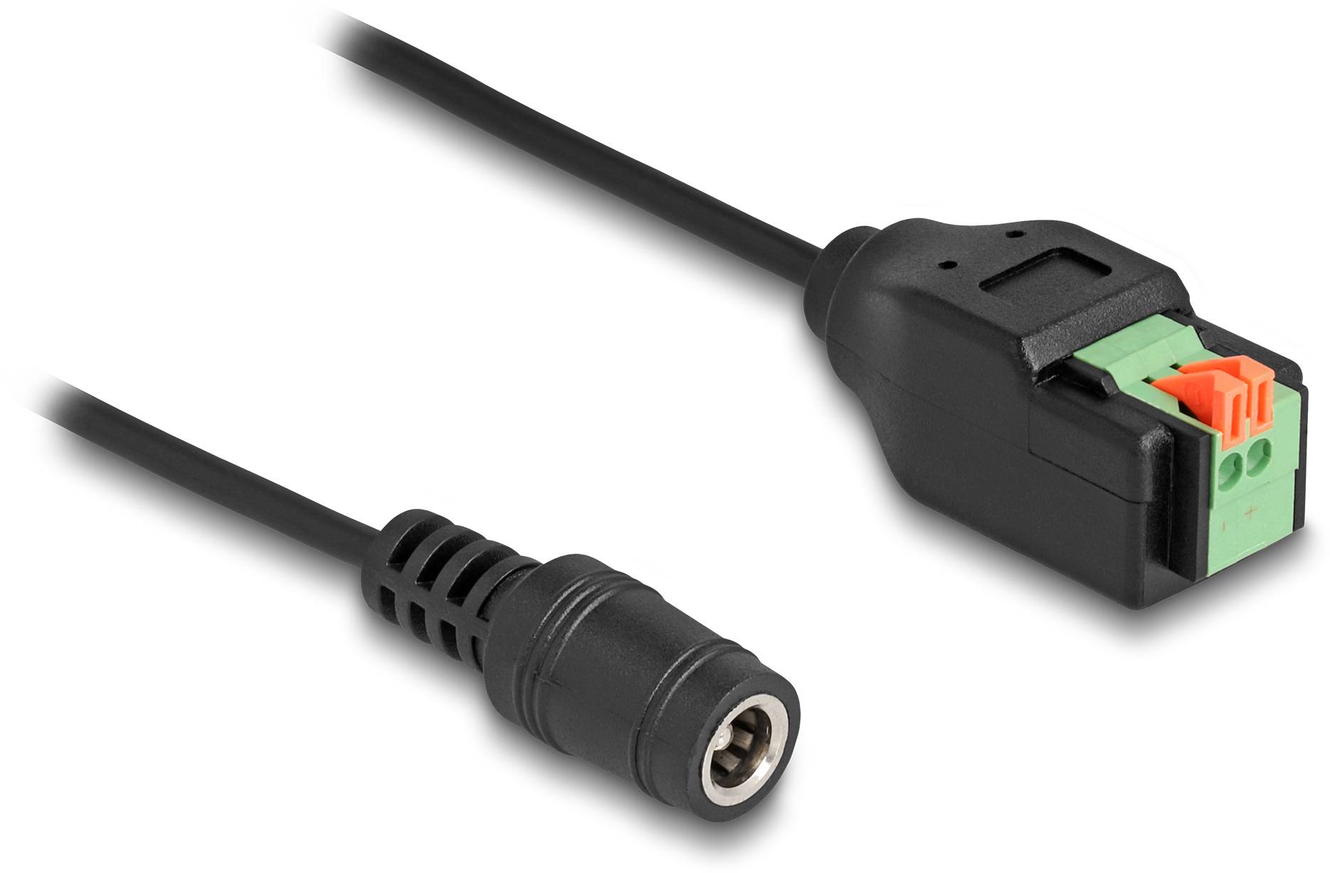 Delock Strom Anschlusskabel 15cm Schwarz, Grün