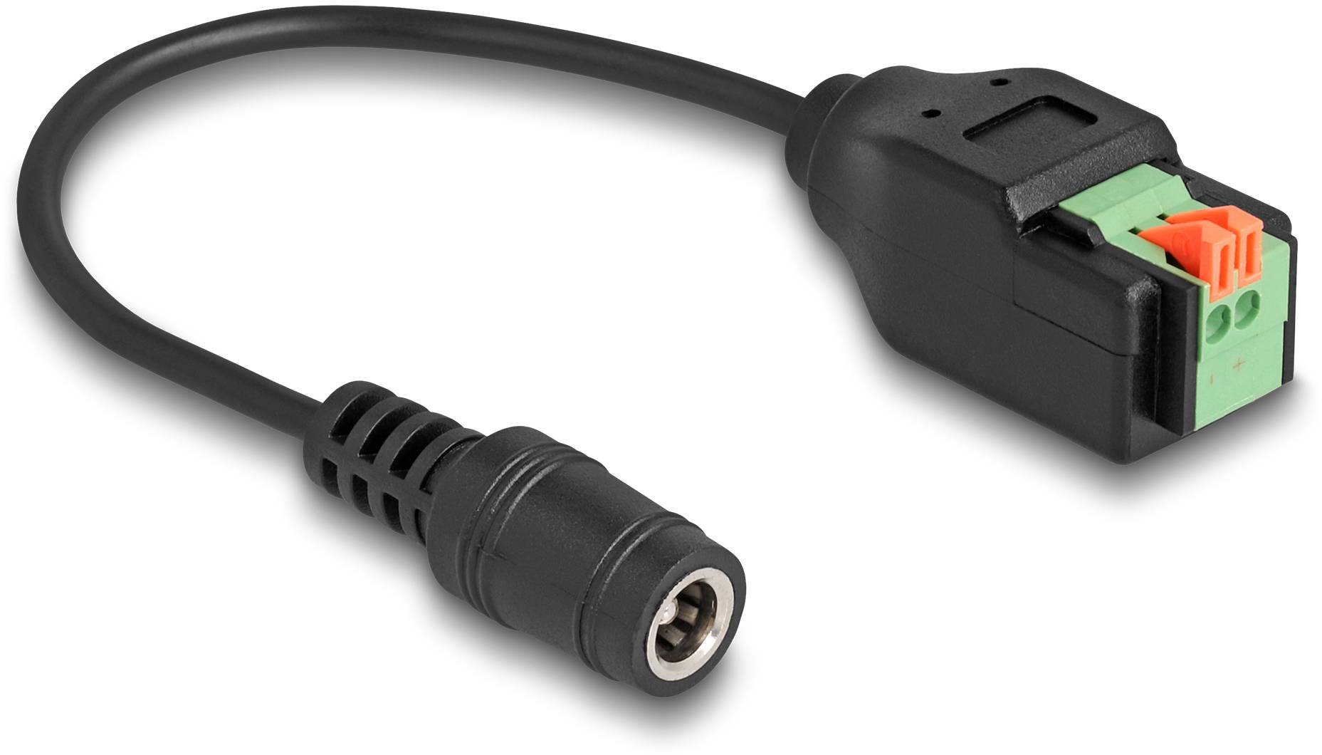 Delock Strom Anschlusskabel 15cm Schwarz, Grün