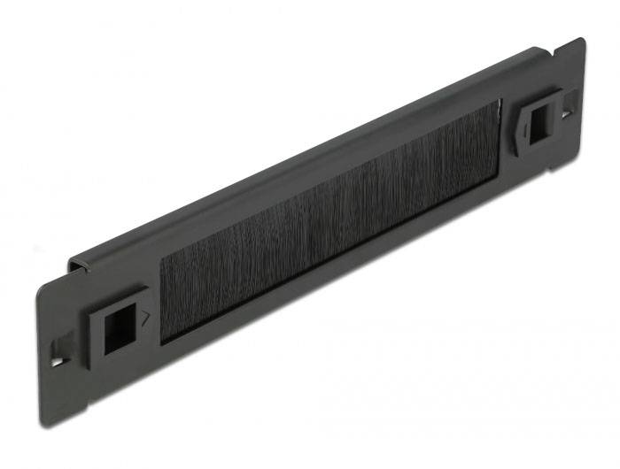 Delock 66343 10 Zoll Netzwerkschrank-Bürstenleiste Schwarz