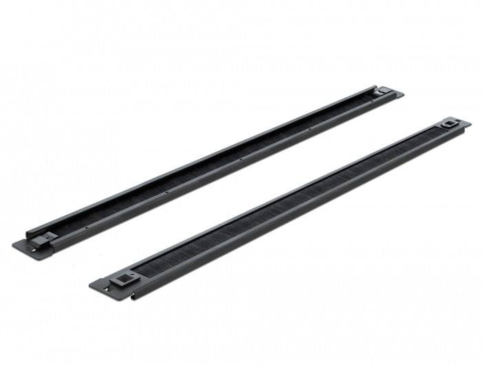 Delock 66344 19 Zoll Netzwerkschrank-Bürstenleiste 1 HE Schwarz