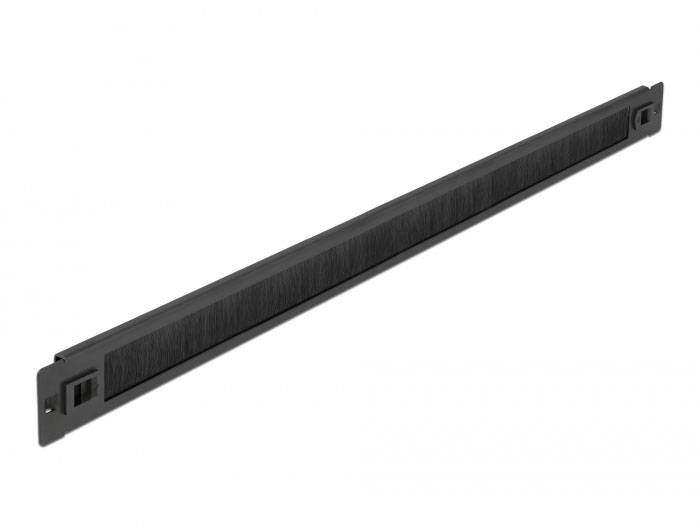 Delock 66344 19 Zoll Netzwerkschrank-Bürstenleiste 1 HE Schwarz