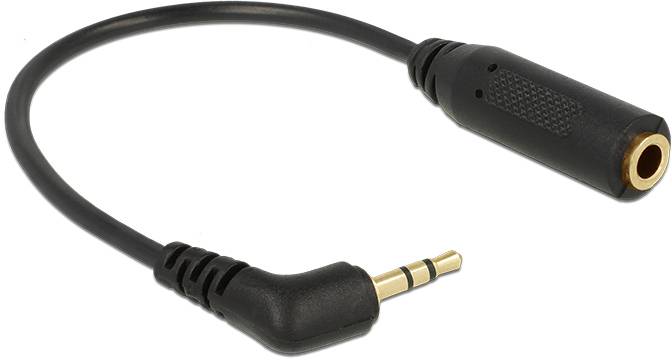 Delock 65672 Klinke Audio Anschlusskabel [1x Klinkenstecker 2.5mm - 1x Klinkenbuchse 3.5 mm] 0.175m Schwarz