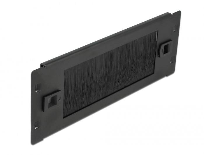 Delock 66345 10 Zoll Netzwerkschrank-Bürstenleiste Schwarz