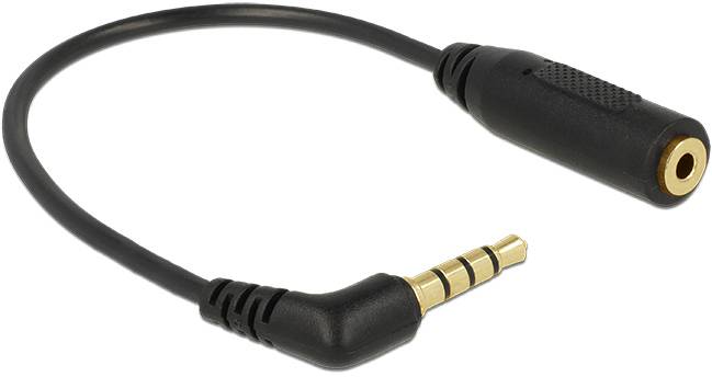Delock 65673 Klinke Audio Anschlusskabel [1x Klinkenstecker 3.5mm - 1x Klinkenbuchse 2.5 mm] 0.175m Schwarz