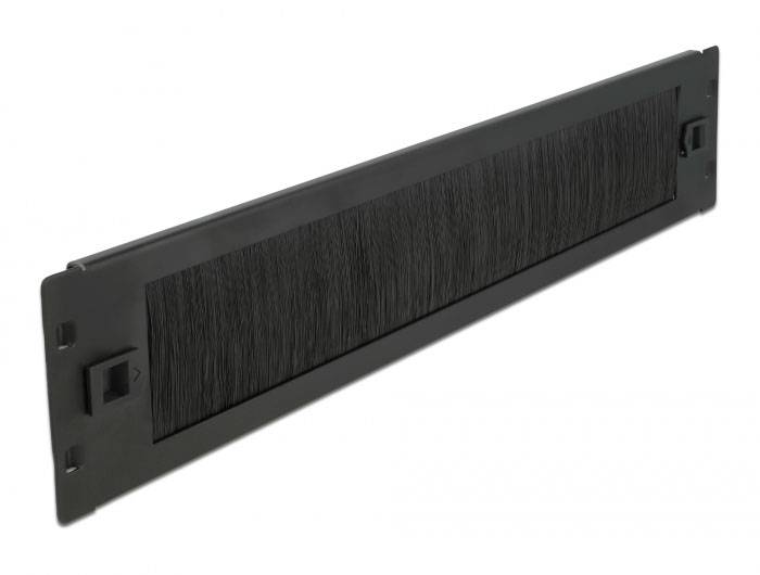 Delock 66346 19 Zoll Netzwerkschrank-Bürstenleiste 2 HE Schwarz