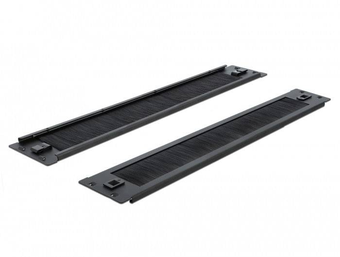 Delock 66346 19 Zoll Netzwerkschrank-Bürstenleiste 2 HE Schwarz