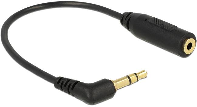 Delock 65675 Klinke Audio Anschlusskabel [1x Klinkenstecker 3.5mm - 1x Klinkenbuchse 2.5 mm] 0.17m Schwarz