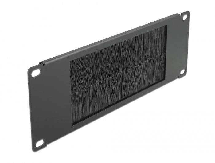 Delock 66481 10 Zoll Netzwerkschrank-Bürstenleiste Schwarz