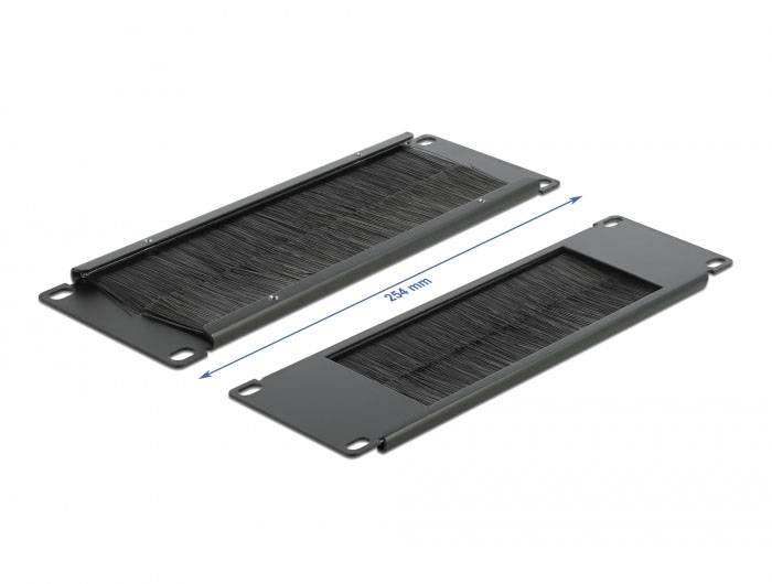 Delock 66481 10 Zoll Netzwerkschrank-Bürstenleiste Schwarz