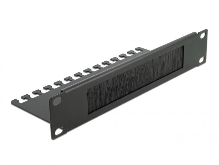 Delock 66483 10 Zoll Netzwerkschrank-Bürstenleiste Schwarz