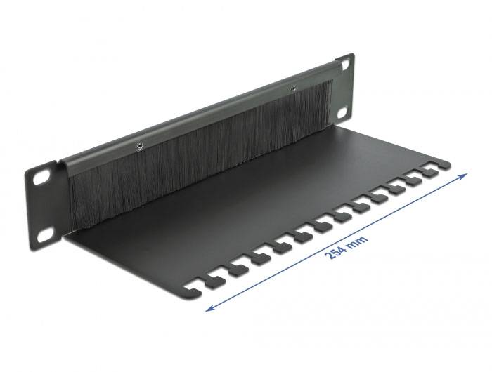 Delock 66483 10 Zoll Netzwerkschrank-Bürstenleiste Schwarz