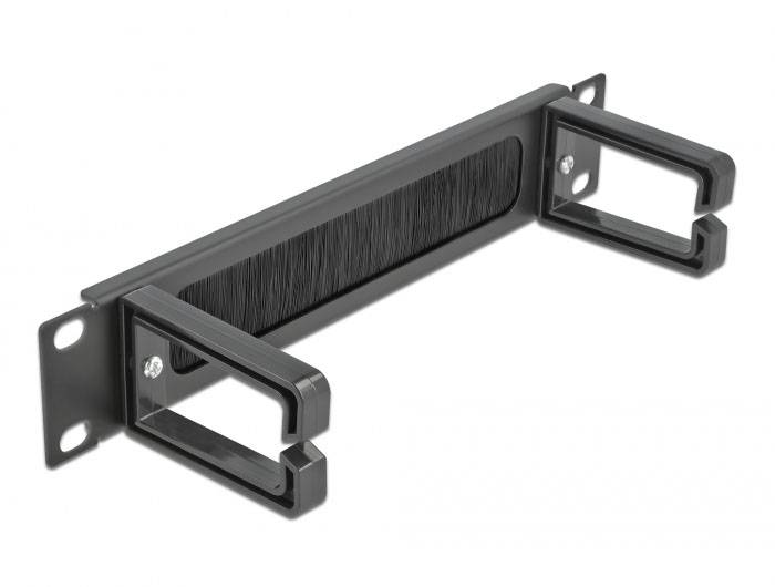Delock 66485 10 Zoll Netzwerkschrank-Bürstenleiste Schwarz