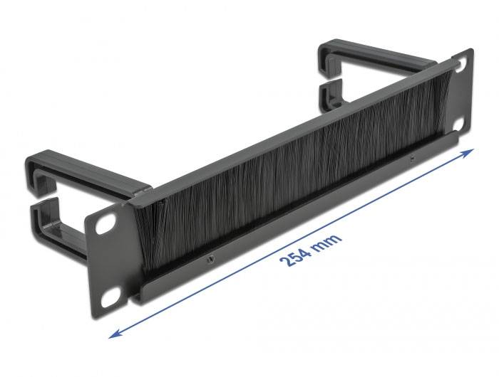 Delock 66485 10 Zoll Netzwerkschrank-Bürstenleiste Schwarz