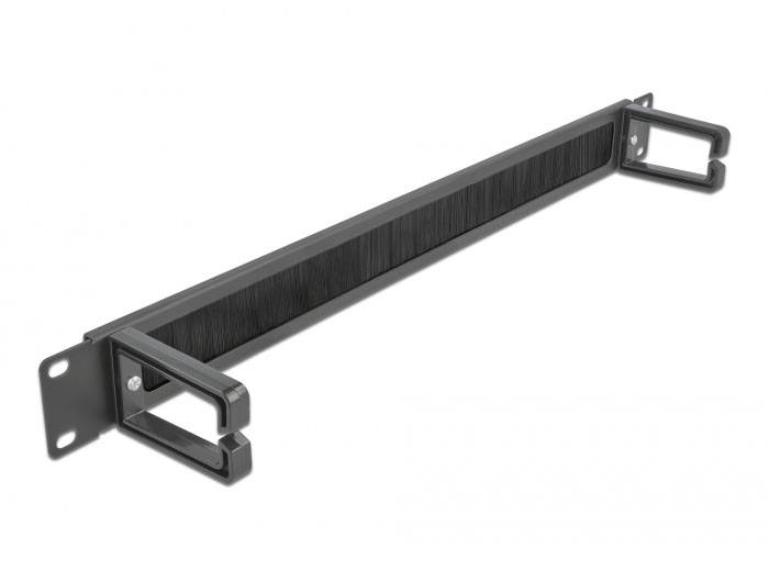 Delock 66486 19 Zoll Netzwerkschrank-Bürstenleiste 1 HE Schwarz