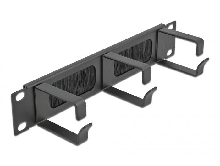 Delock 66487 10 Zoll Netzwerkschrank-Bürstenleiste Schwarz