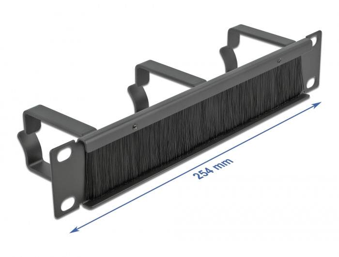 Delock 66487 10 Zoll Netzwerkschrank-Bürstenleiste Schwarz