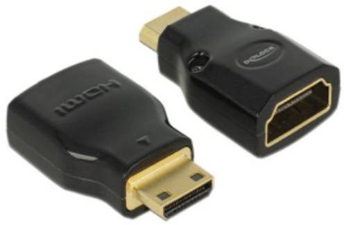 Zwei schwarze Adapter mit HDMI- und DisplayPort-Anschlüssen. Einer zeigt die Verbindungspins, der andere die Buchsenseite.