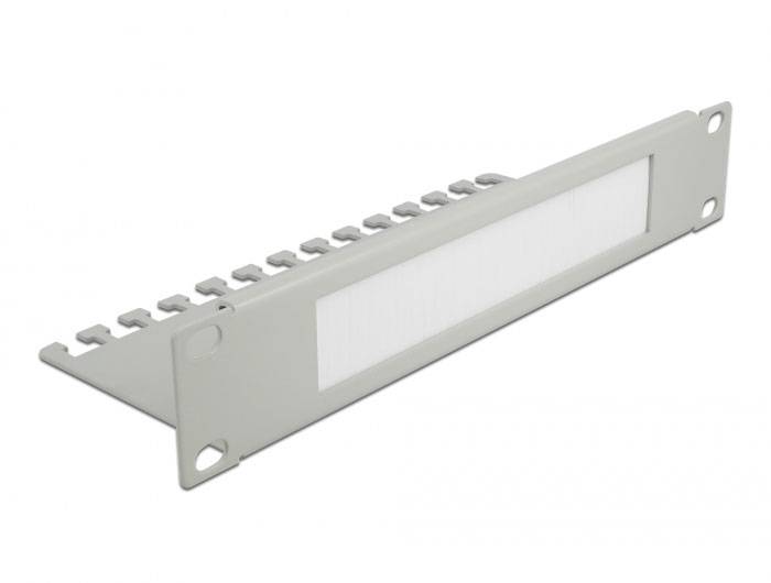 Delock 66537 10 Zoll Netzwerkschrank-Bürstenleiste Grau