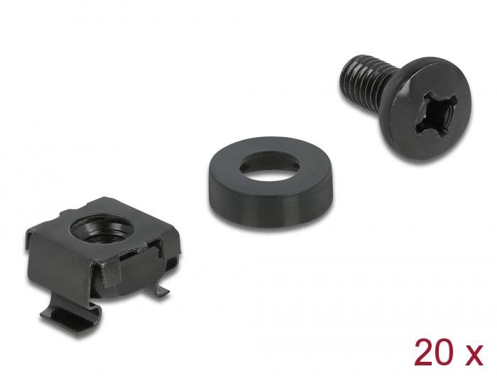 Delock 66548 19 Zoll Netzwerkschrank-Befestigungsmaterial Schwarz