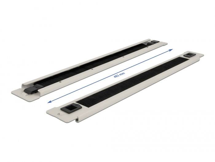 Delock 66581 19 Zoll Netzwerkschrank-Bürstenleiste 1 HE Grau