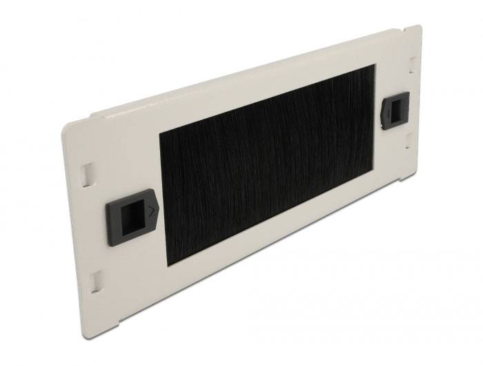 Delock 66619 10 Zoll Netzwerkschrank-Bürstenleiste Schwarz, Grau