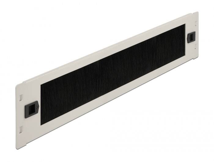Delock 66620 19 Zoll Netzwerkschrank-Bürstenleiste 2 HE Grau
