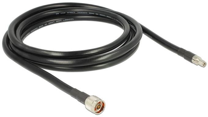 Delock WLAN-Antennen Anschlusskabel [1x N-Stecker - 1x RPSMA-Stecker] 3m Schwarz