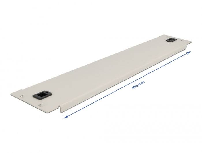 Delock 66632 19 Zoll Netzwerkschrank-Blindabdeckung 2 HE Grau