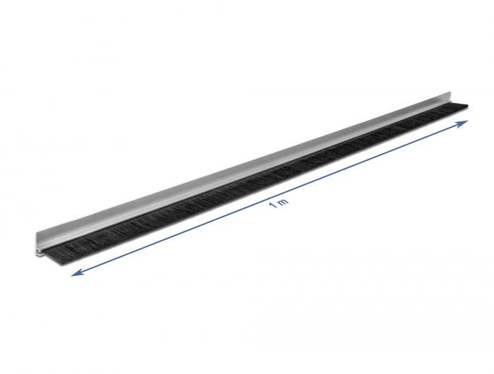 Delock 66652 19 Zoll Netzwerkschrank-Bürstenleiste Schwarz