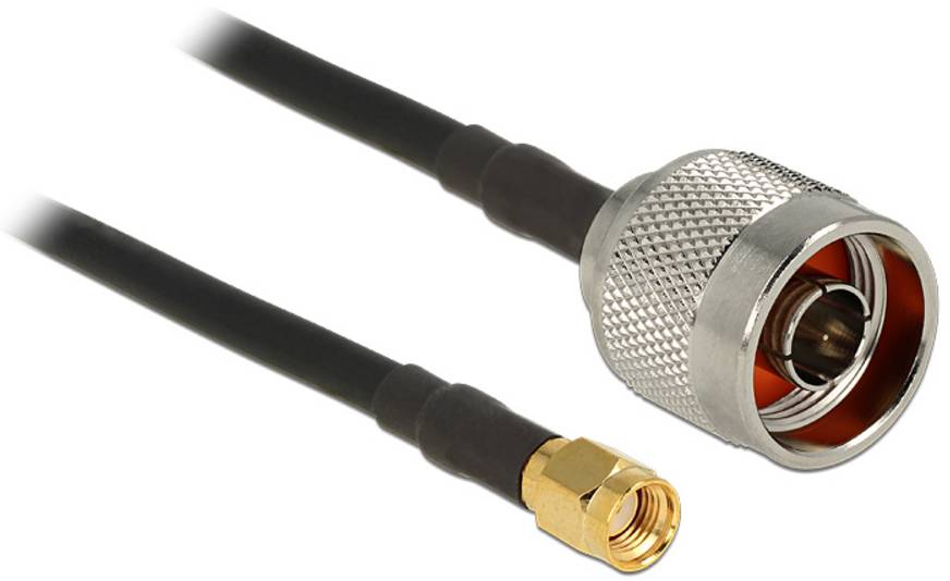 Delock WLAN-Antennen Anschlusskabel [1x N-Stecker - 1x SMA-Stecker] 10m Schwarz