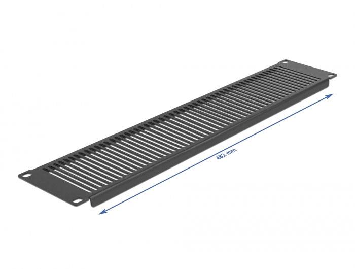 Delock 66671 19 Zoll Netzwerkschrank-Blindabdeckung 2 HE Schwarz