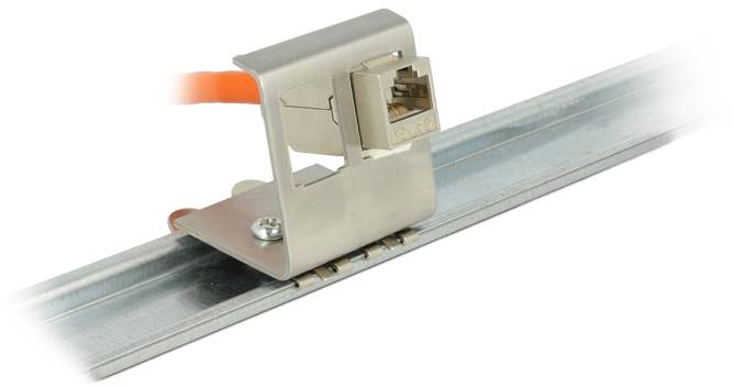 Delock 86255 Hutschienenadapter für Keystone Modul IP20 Snap-In Unbestückt Grau