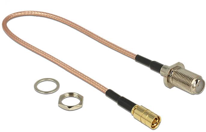 Delock WLAN-Antennen Anschlusskabel [1x F-Buchse - 1x SMB-Stecker] 0.25m Braun