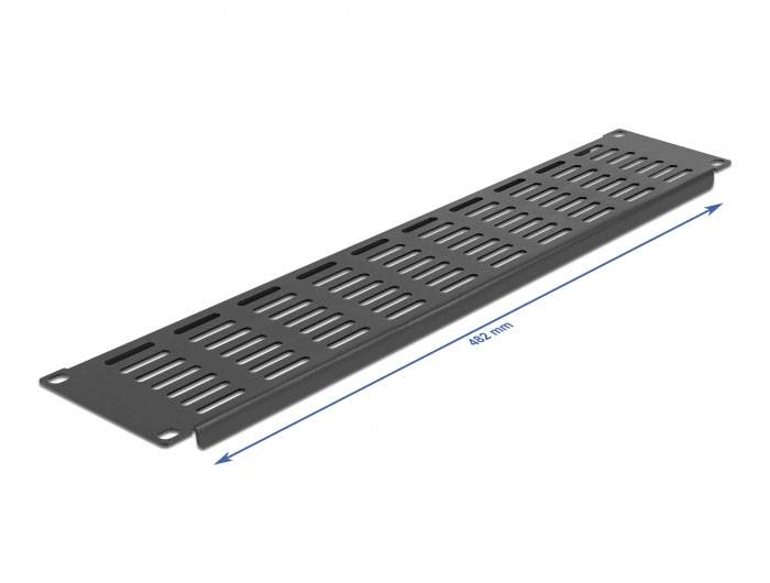 Delock 66680 19 Zoll Netzwerkschrank-Blindabdeckung 2 HE Schwarz