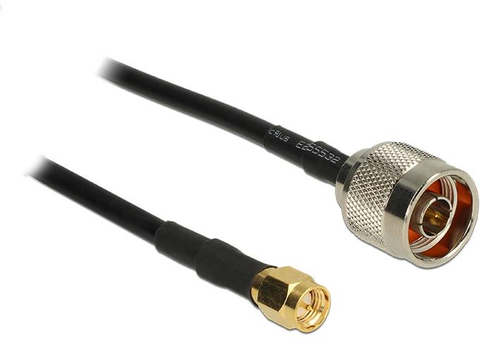 Delock WLAN-Antennen Anschlusskabel [1x N-Stecker - 1x SMA-Stecker] 15m Schwarz