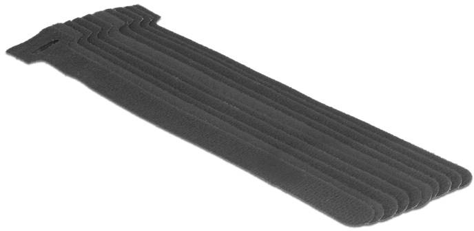 Delock Klettkabelbinder (L x B) 200mm x 12mm Schwarz 10St.