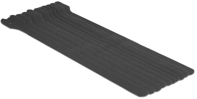 Delock Klettkabelbinder (L x B) 300mm x 12mm Schwarz 10St.