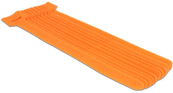Delock Klettkabelbinder (L x B) 200mm x 12mm Orange 10St.